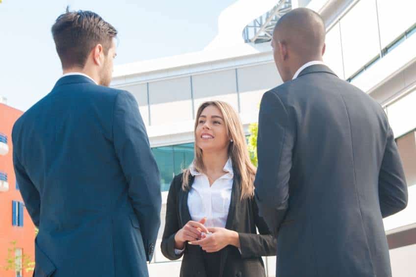 property manager with potential tenants