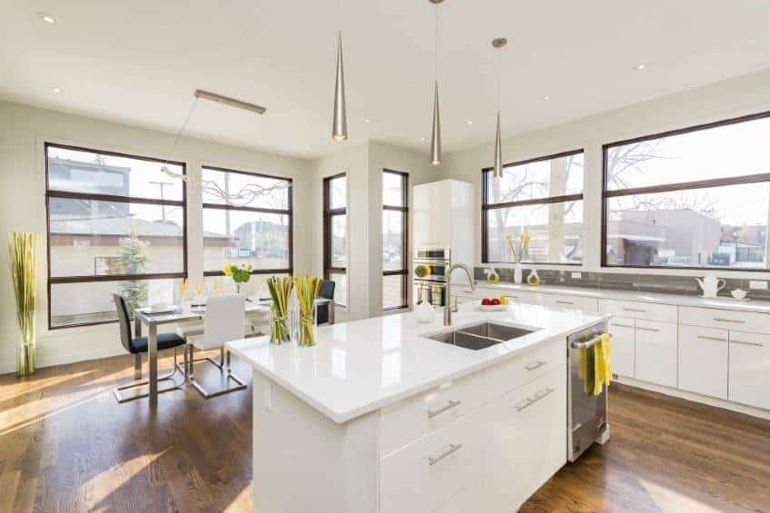 modern kitchen with UV protection film